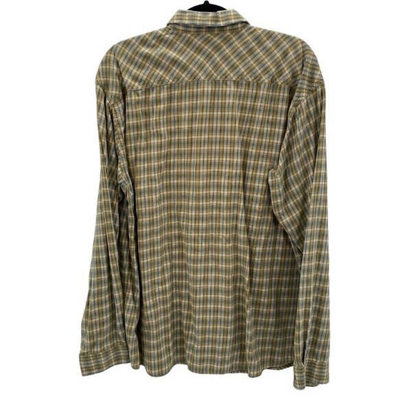 Patagonia Long Sleeve Button Down Tan/Blue Shirt Men’s Size XL - Picture 2 of 5